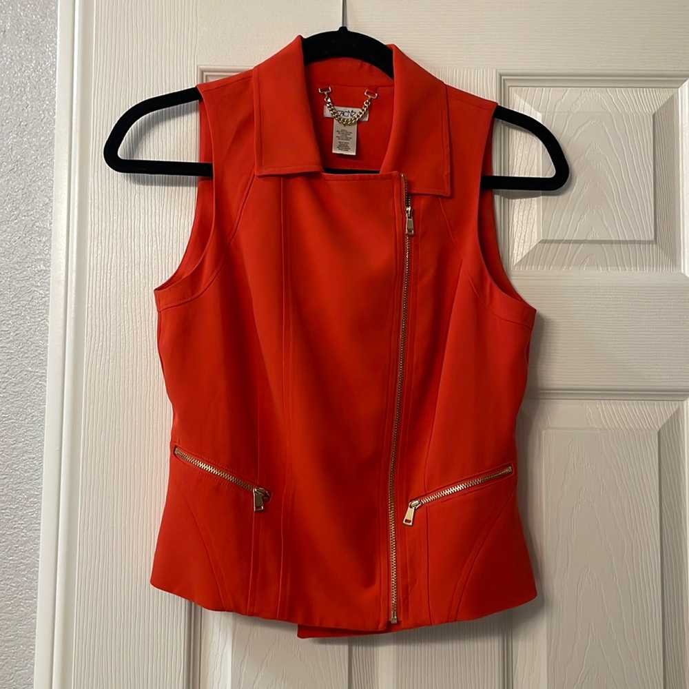 Orange crepe vest